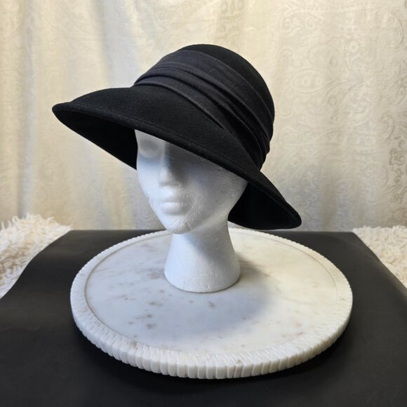 Vintage Bollman Company Tina Too Commodore Black Wool Hat - Picture 7 of 8